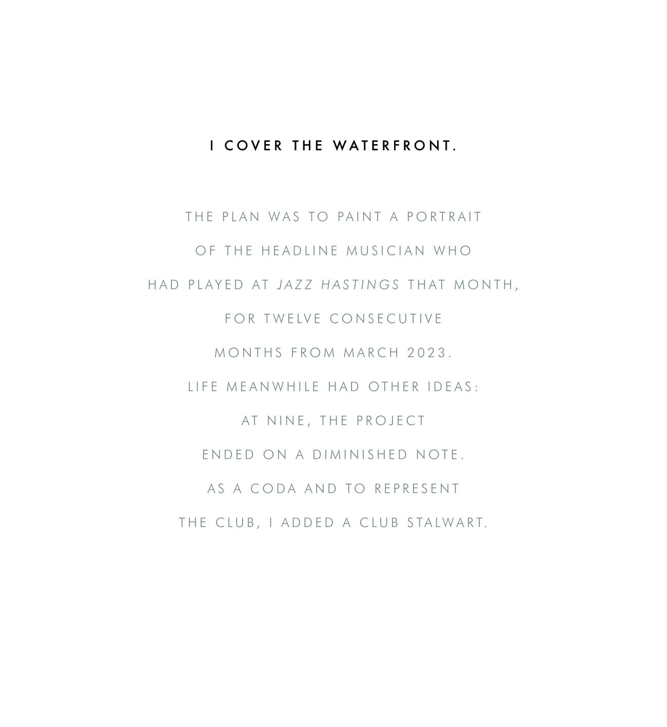 i cover the waterfront