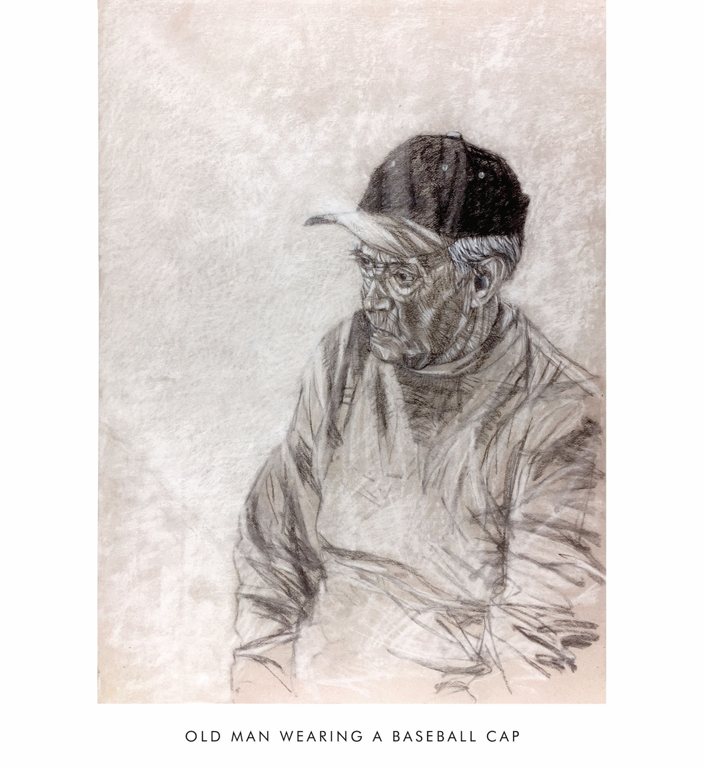 OLD MAN WEARING A BASEBALL CAP